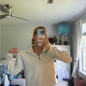 Cream Quarter-Zip Sweatshirt Classic Comfort